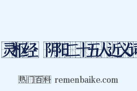 灵枢经·阴阳二十五人近义词是什么意思的图片
